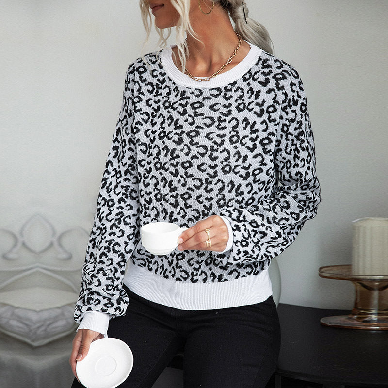 Damen Asymmetrischer Feinstrickpullover mit offener Schulter und Animal‑Jacquard Shop Nory