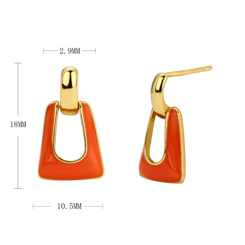 Damen Ohrhänger im modernen geometrischen Design mit goldfarbener Oberfläche Shop Nory