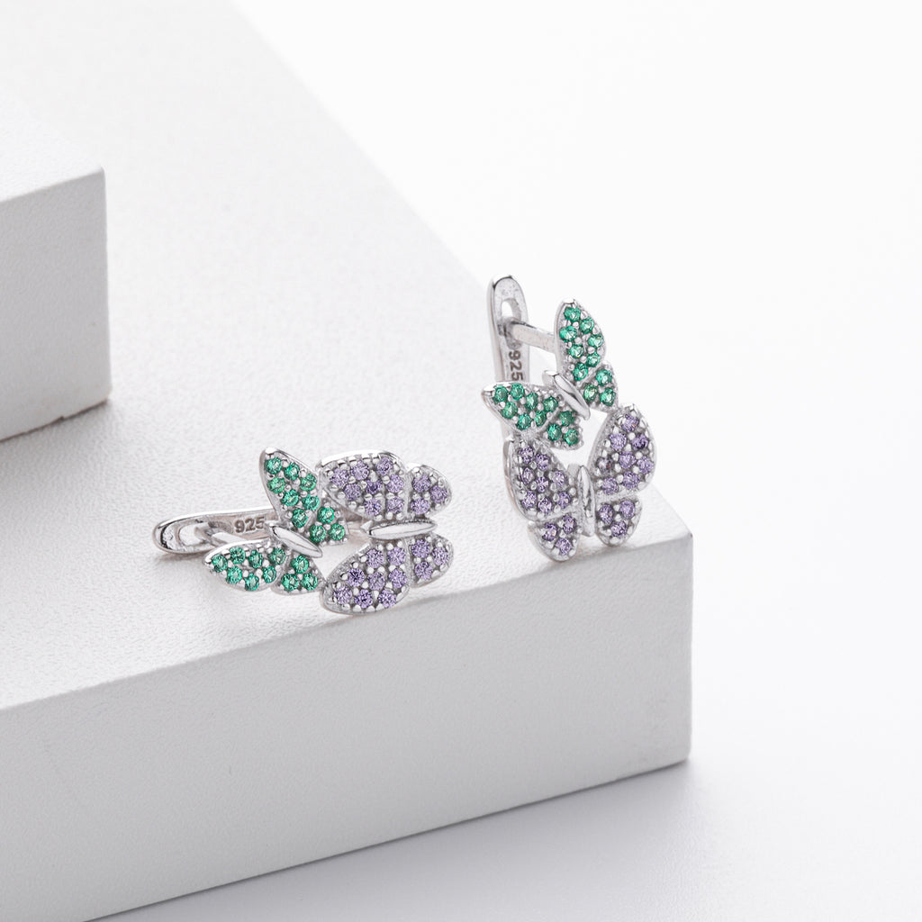 Damen Ohrhänger im eleganten Schmetterlingsdesign aus hochwertigem 925 Sterling Silber Shop Nory