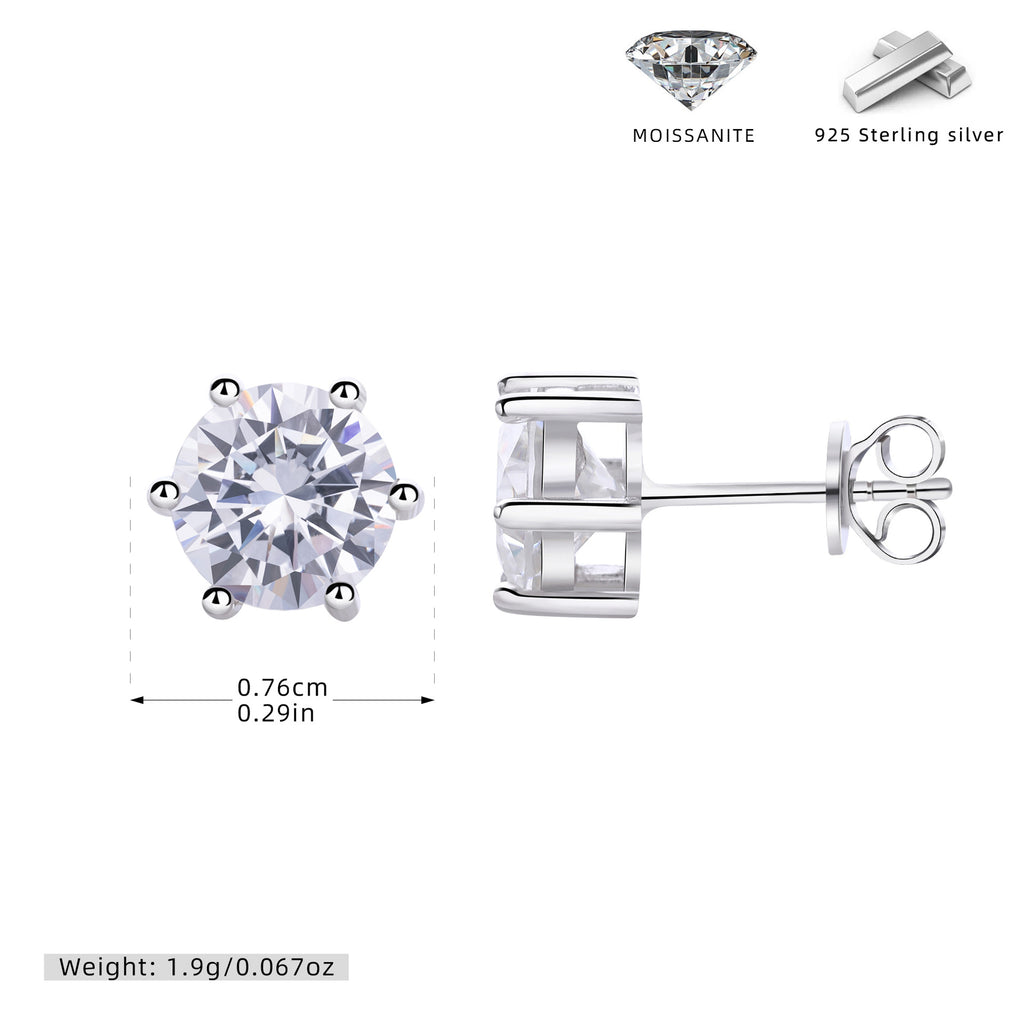 Damen Moissanit Ohrstecker aus 925 Sterling Silber Shop Nory