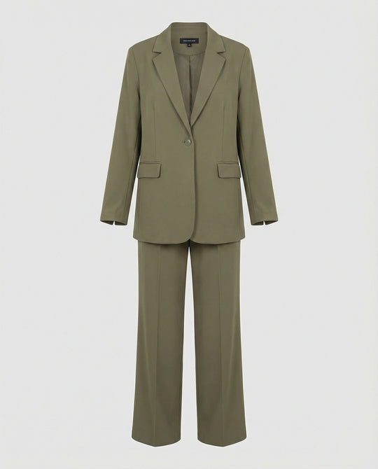 Damen elegantes Anzug-Set mit weitem Hosenbein und modernem Blazer
