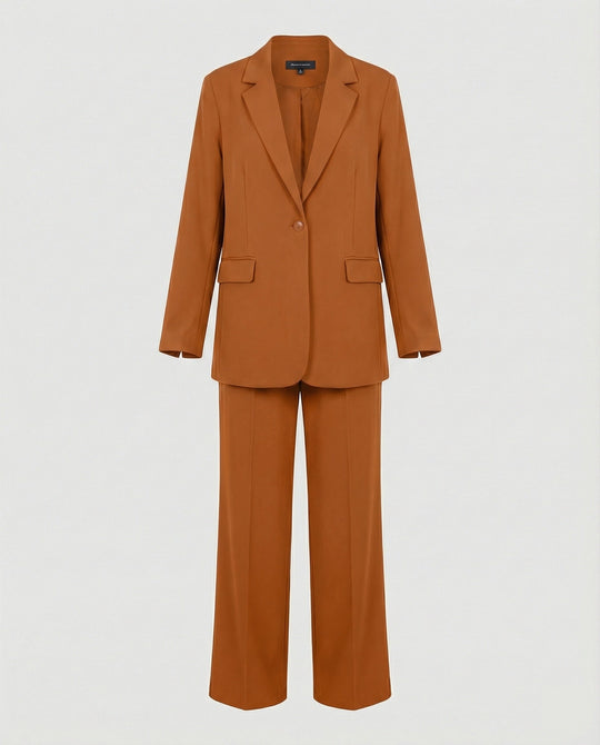 Damen elegantes Anzug-Set mit weitem Hosenbein und modernem Blazer