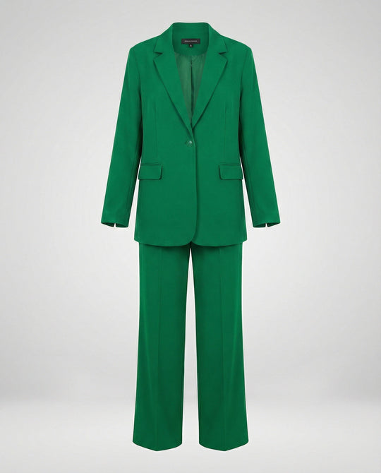 Damen elegantes Anzug-Set mit weitem Hosenbein und modernem Blazer