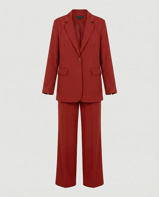 Damen elegantes Anzug-Set mit weitem Hosenbein und modernem Blazer