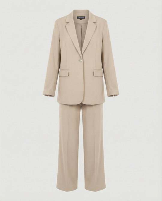 Damen elegantes Anzug-Set mit weitem Hosenbein und modernem Blazer