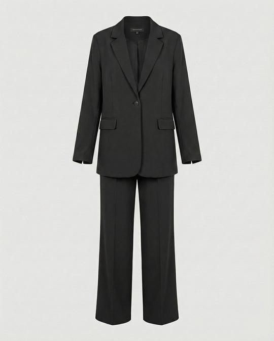 Damen elegantes Anzug-Set mit weitem Hosenbein und modernem Blazer