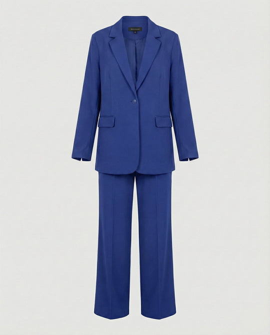 Damen elegantes Anzug-Set mit weitem Hosenbein und modernem Blazer