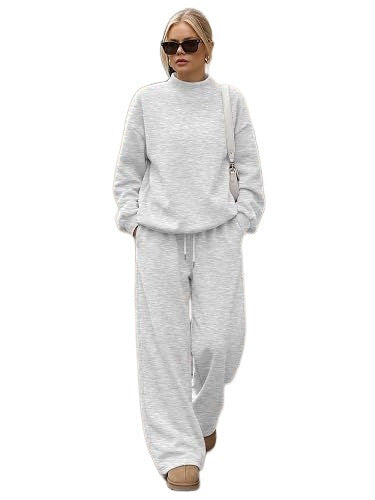 Damen Lässiges Lounge-Set mit hohem Stehkragen und weiter Jogginghose Shop Nory