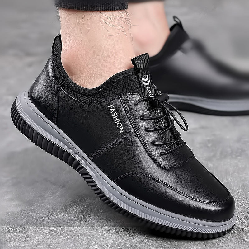 Herren Lederoptik-Sneaker mit stoßdämpfender Komfortsohle und elastischem Einstieg Shop Nory