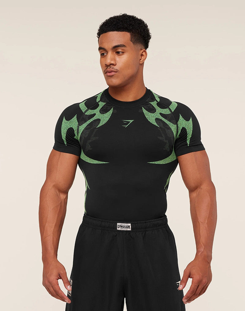 Herren nan nahtloses formgShopnoryendes Funktionsshirt mit Kompressionseffekt und ergonomischen Muskelzonen