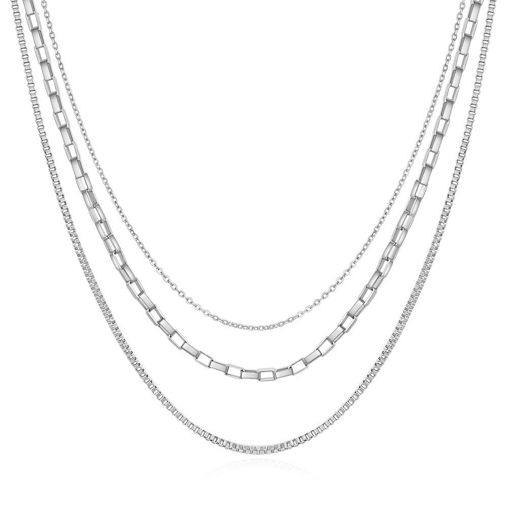 Damen Halskette mit mehrlagigem Design aus hochwertigem Edelstahl Shop Nory