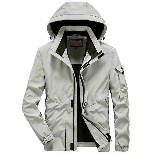 Herren Leichte Multifunktions-Outdoor-Windjacke mit Kapuze und Ärmel‑Tasche Shop Nory