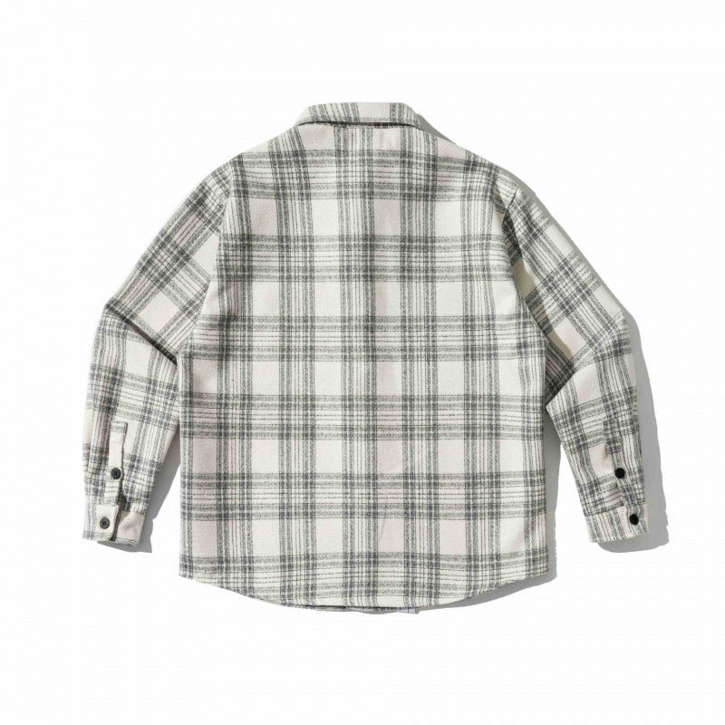 Unisex Kastenförmiges kariertes Flanell-Overshirt mit weicher Angrauung und Brusttasche Shop Nory