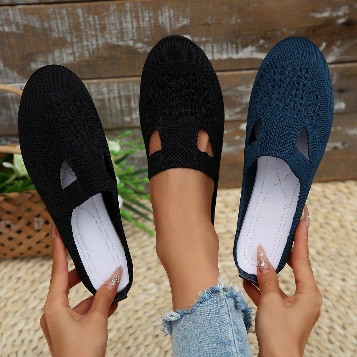 Damen Atmungsaktive Ballerinas mit innovativem Netzdesign