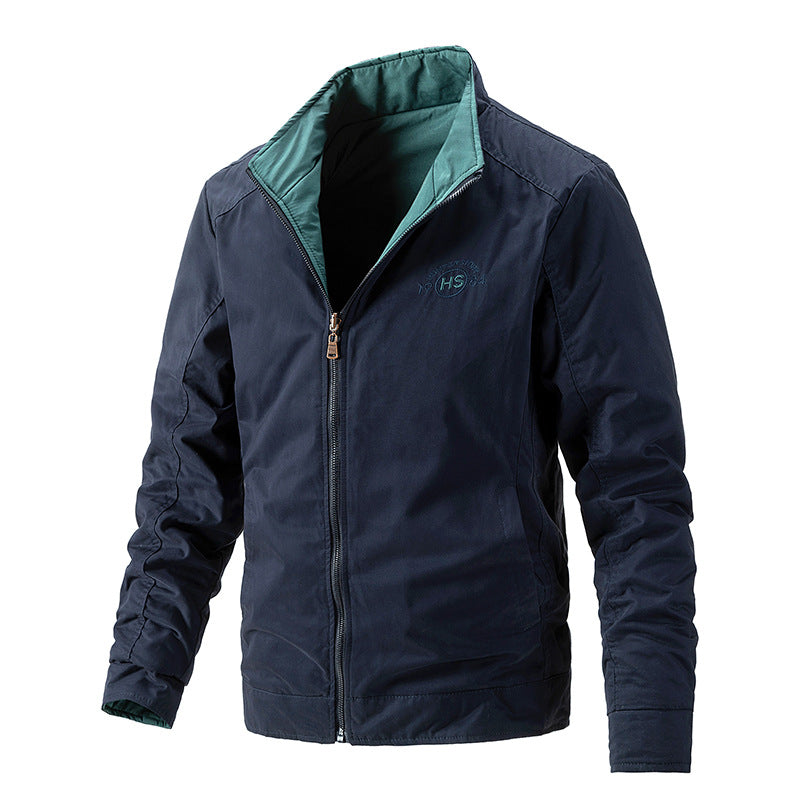 Herren Leichte wasserabweisende Zip-Jacke mit Stehkragen und kontrastiertem Futter Shop Nory