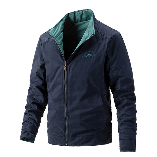 Herren Leichte wasserabweisende Zip-Jacke mit Stehkragen und kontrastiertem Futter Shop Nory
