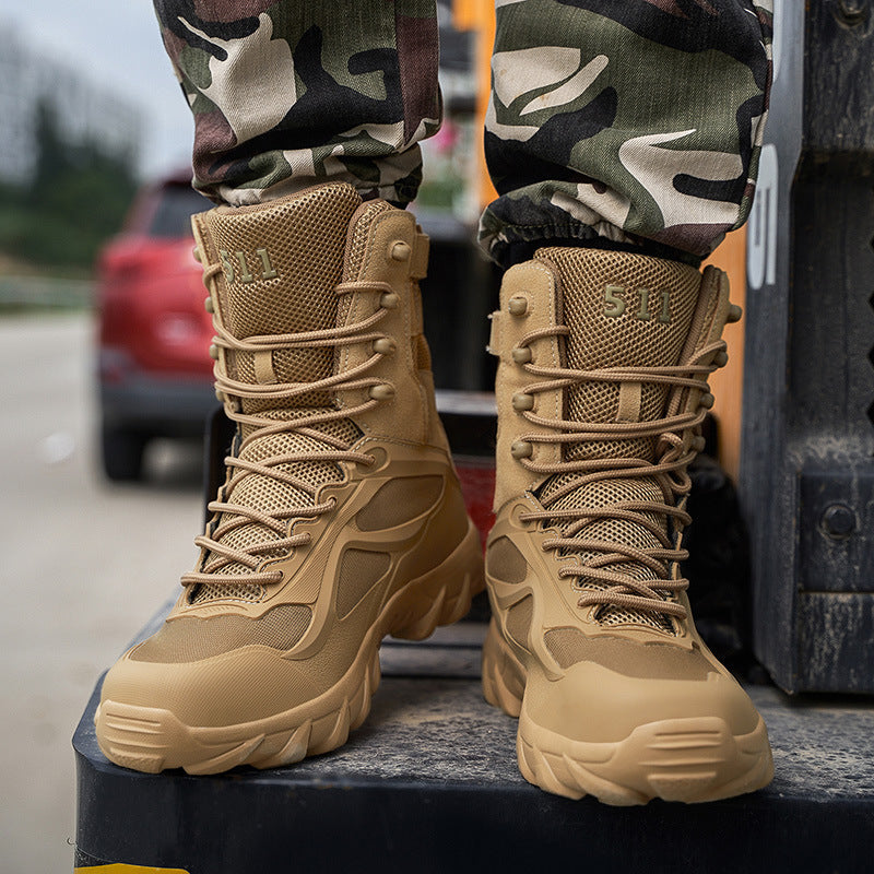 Herren Taktischer High-Top Einsatzstiefel mit robuster Trail-Profilsohle Shopy Nory