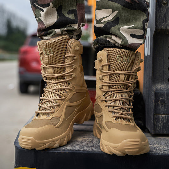 Herren Taktischer High-Top Einsatzstiefel mit robuster Trail-Profilsohle Shopy Nory