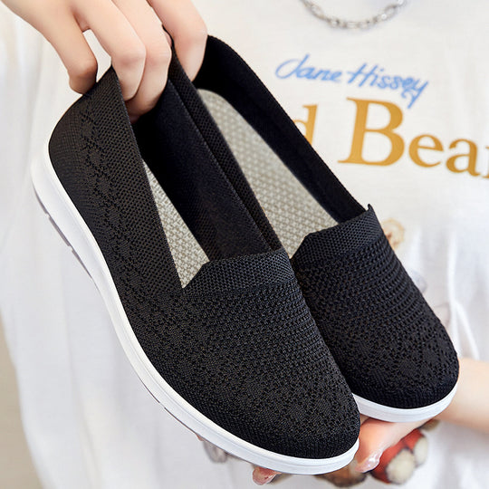 Damen nan leichter gestrickter Slip-On Komfort-Walking-Sneaker mit atmungsaktivem 3D-Strickoberteil und flexibler Leichtlaufsohle Shop Nory