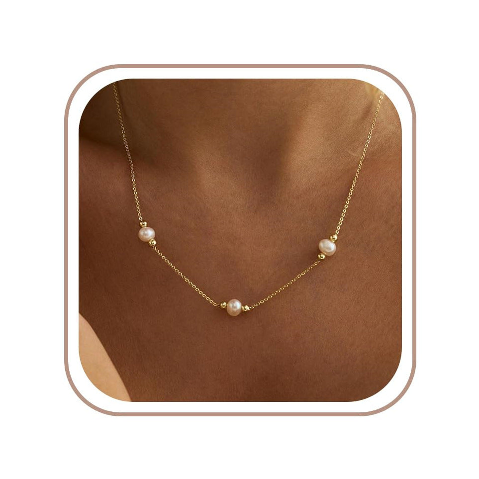 Damen Halskette mit feinen Perlen und eleganten Akzenten Shop Nory