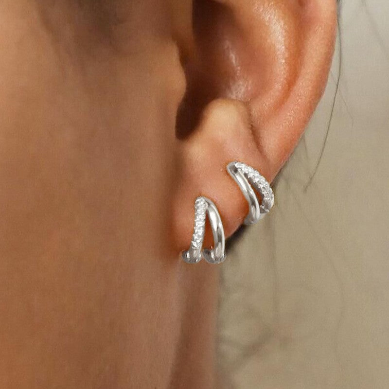 Damen Ohrstecker-Set mit eleganten Spiralen und funkelnden Akzenten Shop Nory