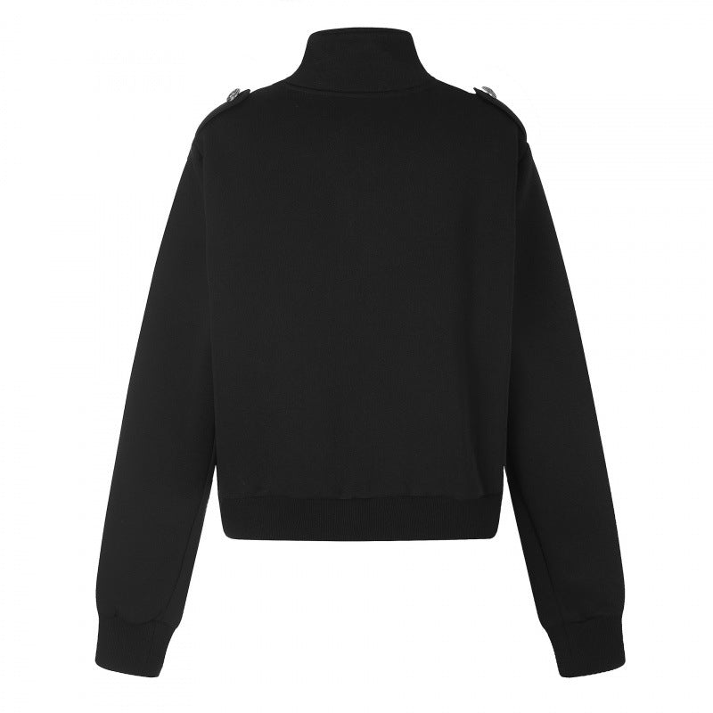 Unisex Sweatjacke im Military-Look mit doppelter Knopfleiste Shop Nory