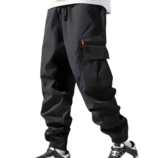 Herren Technische Cargo-Jogginghose mit Reißverschlusstaschen, Tunnelzug und elastischen Knöchelbündchen Shop Nory