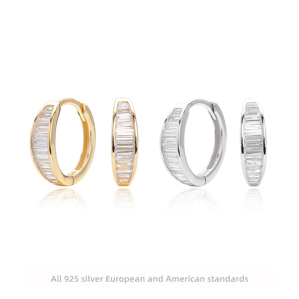 Damen Creolen mit funkelnden Zirkonsteinen aus hochwertigem 925 Sterling Silber Shop Nory