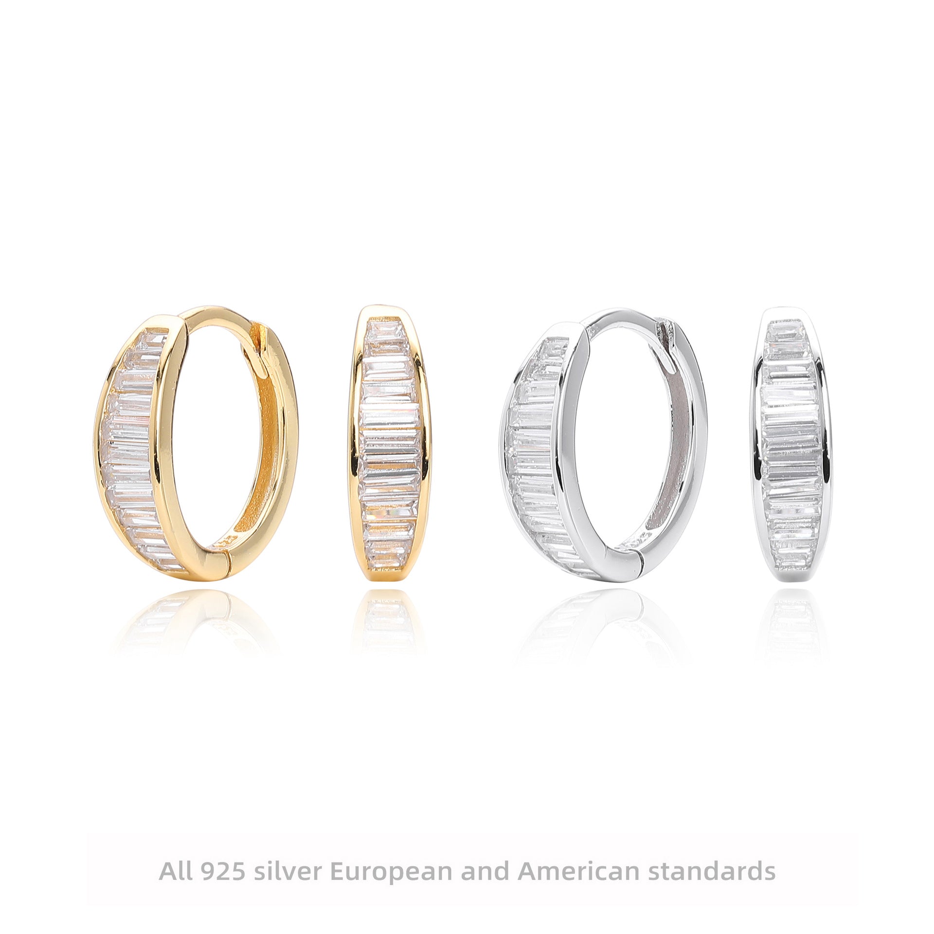 Damen Creolen mit funkelnden Zirkonsteinen aus hochwertigem 925 Sterling Silber Shop Nory
