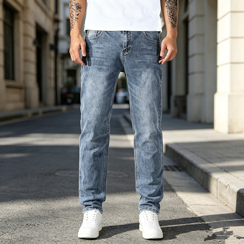 Herren Elegante Slim-Fit Jeans mit modischem Used-Look Shop Nory