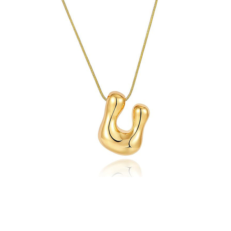 Damen Halskette mit skulpturalem Anhänger und feinem Gliederdesign Shop Nory