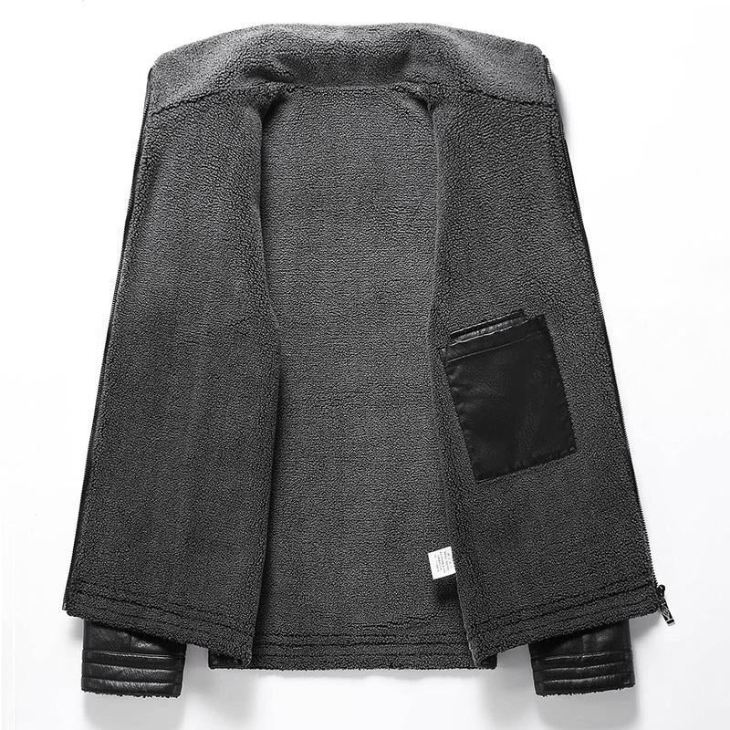 Herren Elegante Kunstlederjacke mit Teddyfutter Shop Nory
