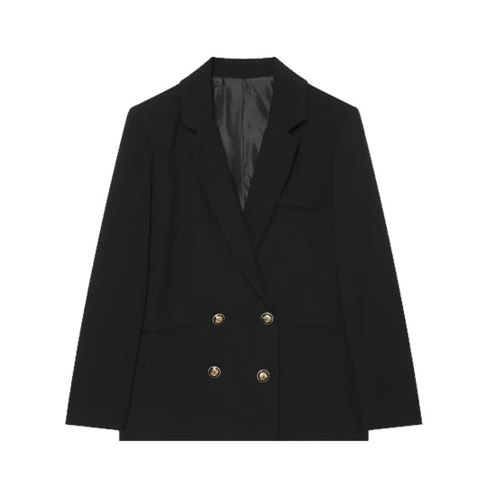 Damen Zweireihiger Oversize‑Blazer mit goldenen Zierknöpfen Shop Nory