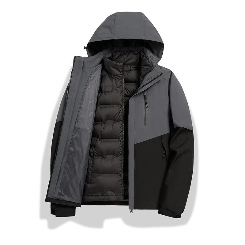 Damen 2-in-1 wasserdichte Winterjacke mit abnehmbarer Daunen-Innenweste Shop Nory