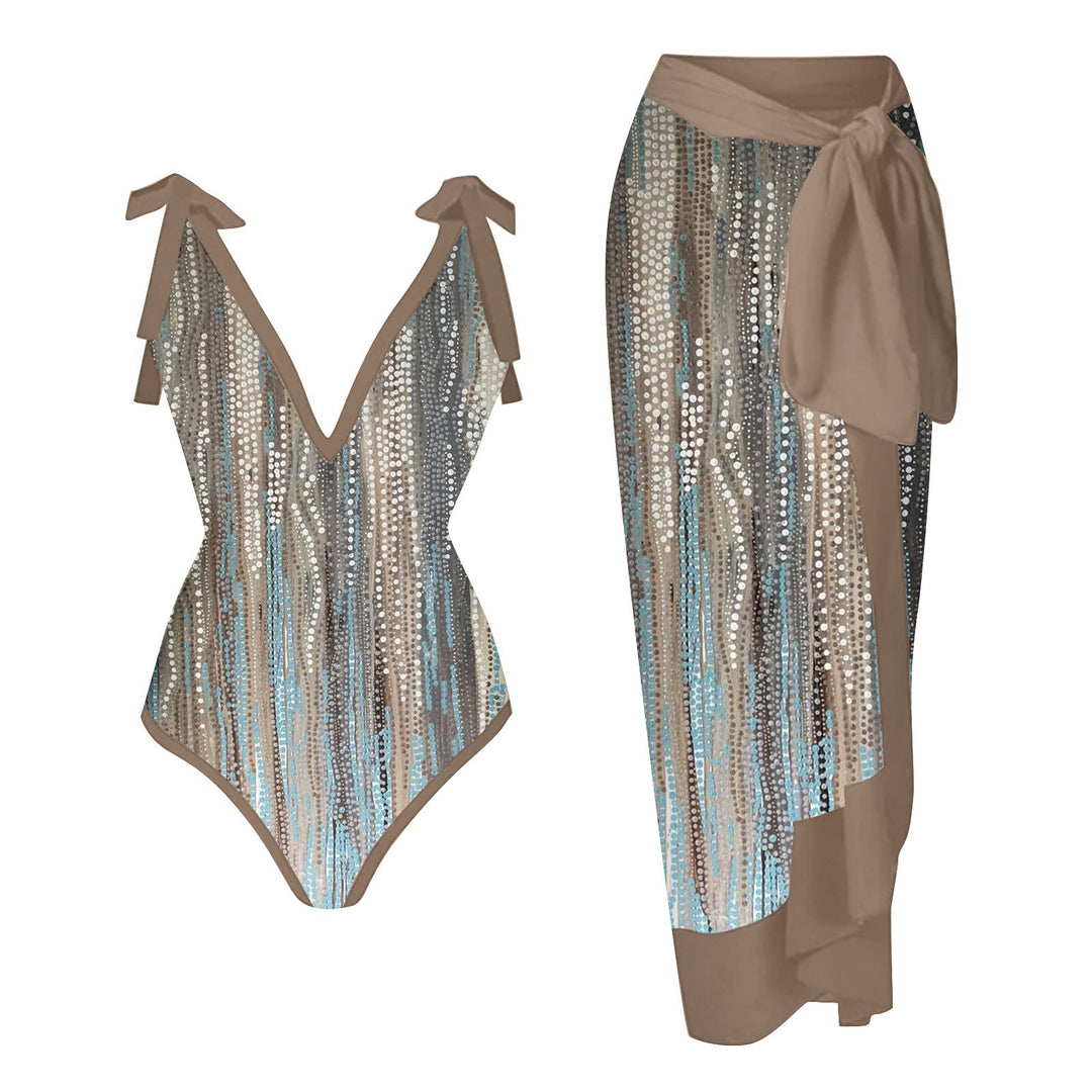 Damen Bademode-Set mit stilvollem Wickelrock Shopnory