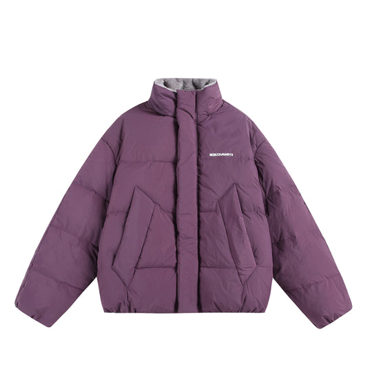 Damen Oversize Steppjacke mit hohem Plüschkragen und Windschutzleiste Shop Nory
