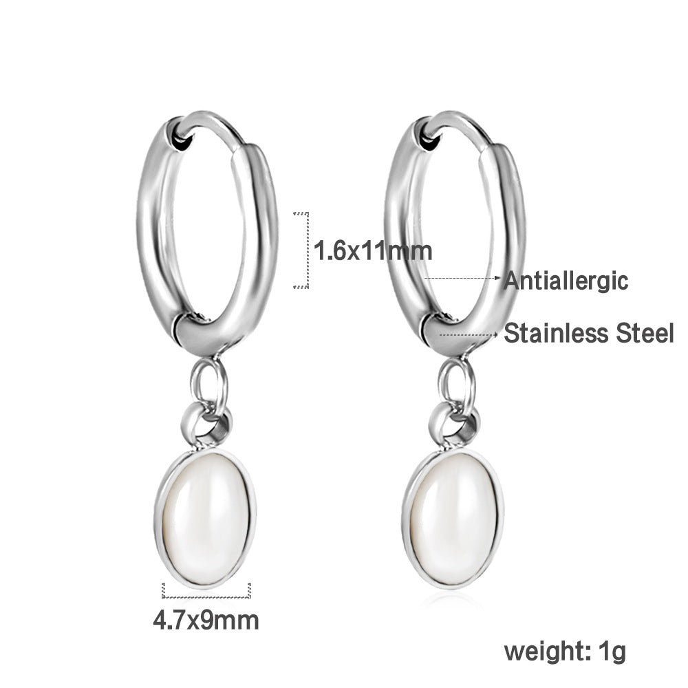 Damen Hängende Ohrstecker mit elegantem Perlenanhänger Shop Nory