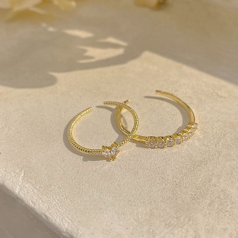 Damen Eleganter Ring mit zarten Zirkonia-Steinen Shop Nory