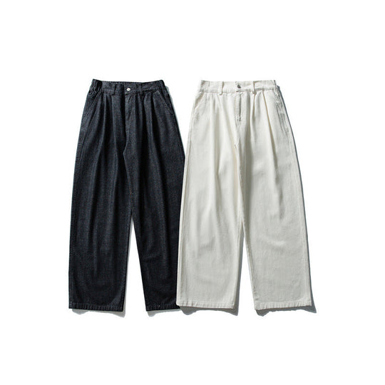 Damen Hochtaillierte weite Bundfalten-Hose aus Baumwollmischung mit geradem Bein Shop Nory