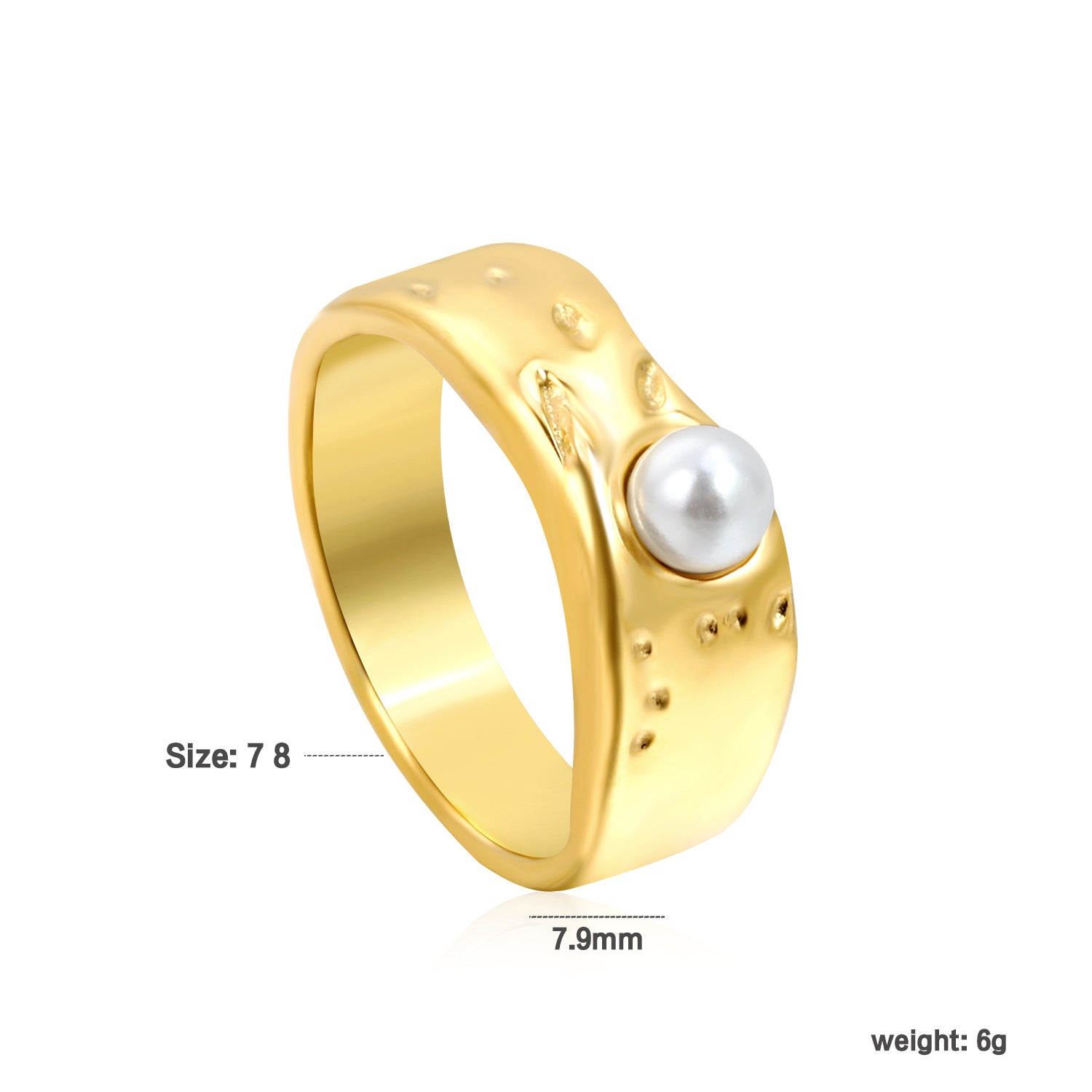 Damen Ring mit eleganter Perlenapplikation und einzigartigem Design Shop Nory