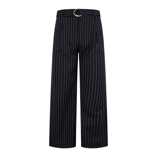 Damen Weite Leinen-Mix Culotte-Hose mit Hochbund und D-Ring-Gürtel Shop Nory