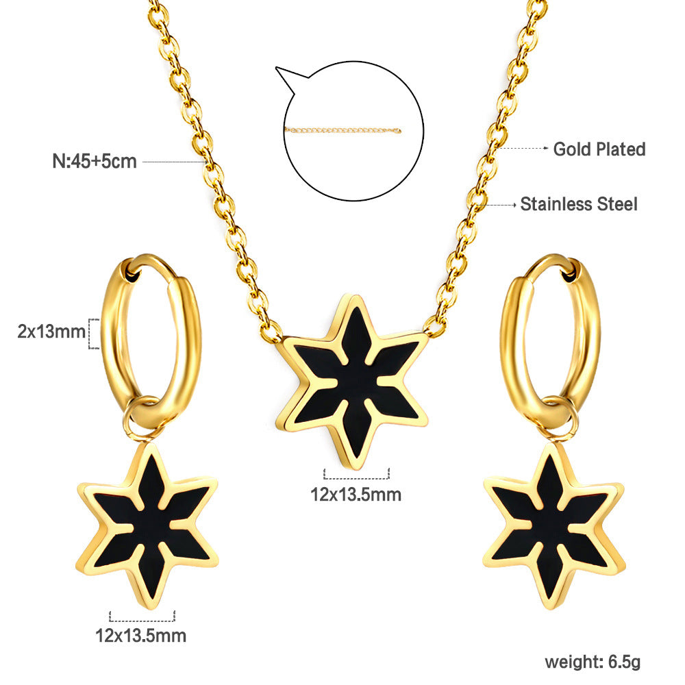 Damen Schmuckset mit funkelndem Blatt-Anhänger und eleganten Ohrsteckern Shop Nory
