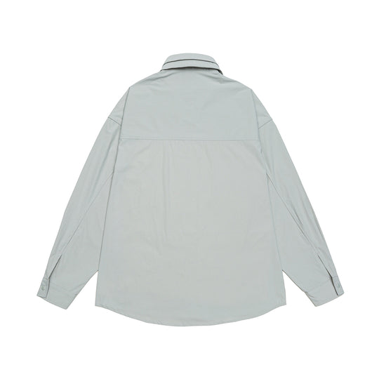 Unisex Oversize Hemdjacke mit Druckknopf‑Front und aufgesetzter Brusttasche Shop Nory