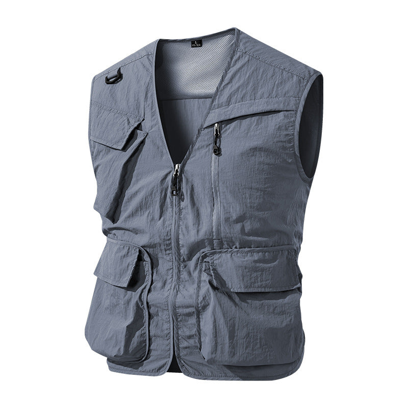 Herren Outdoor-Utility-Anglerweste mit atmungsaktivem Meshrücken und multifunktionalen Taschen Shop Nory