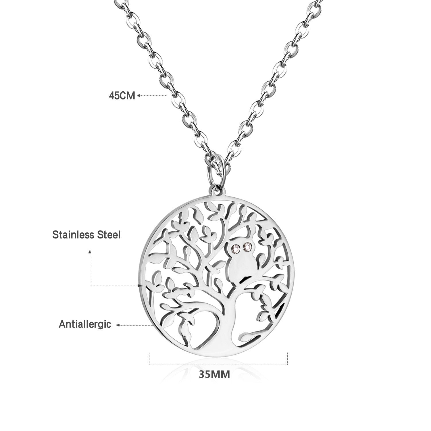 Damen Halskette mit kunstvollem Baum-Motiv aus hochwertigem Edelstahl und Goldbeschichtung Shop Nory