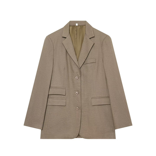 Damen Einreihiger Business-Blazer mit Pattentaschen und Reverskragen Shop Nory