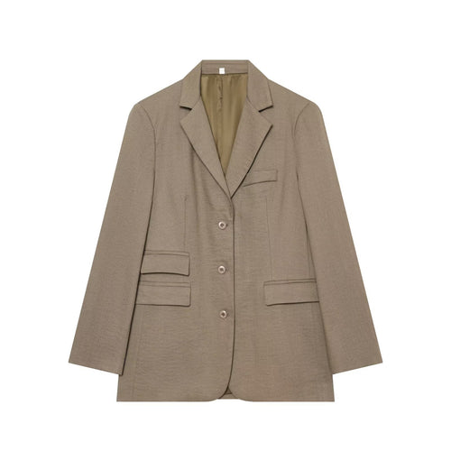 Damen Einreihiger Business-Blazer mit Pattentaschen und Reverskragen Shop Nory