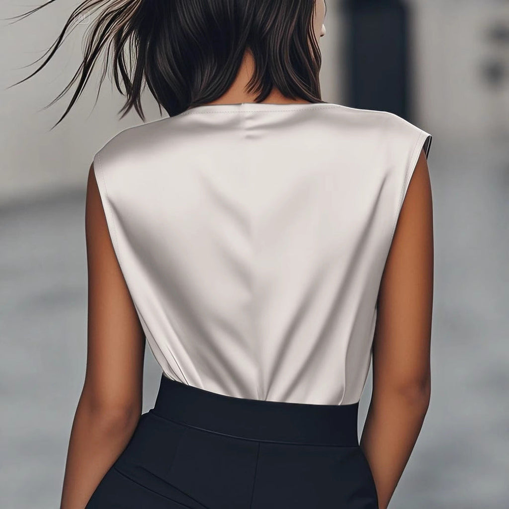 Damen Elegantes Drapiertes Oberteil aus hochwertigem Material