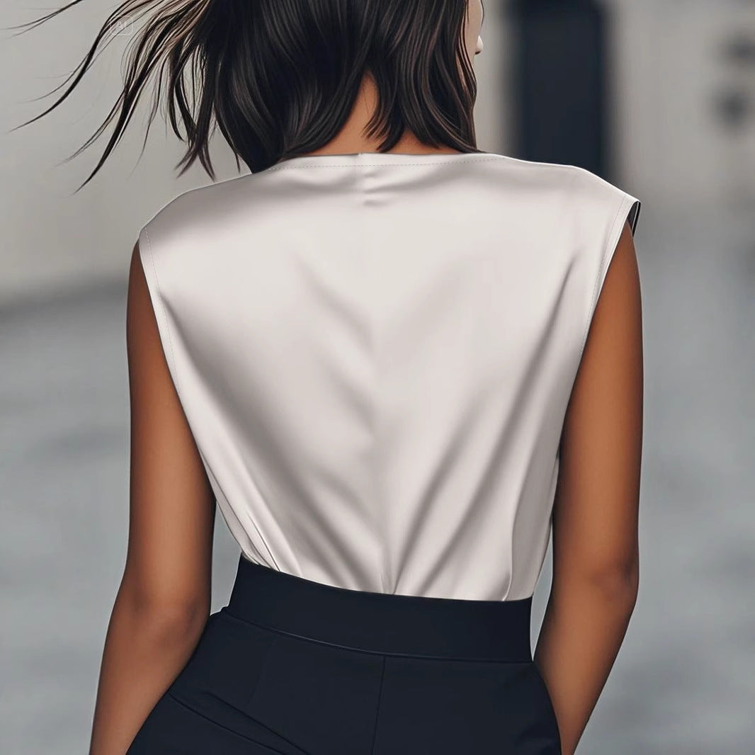 Damen Elegantes Drapiertes Oberteil aus hochwertigem Material