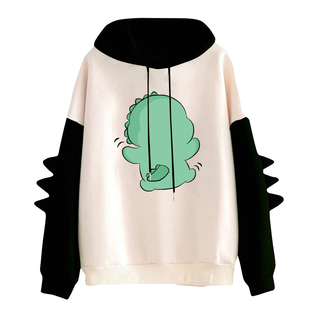 Damen nan Kapuzenpullover mit niedlichem Dinosaurierprint und dreidimensionalen Stacheln Shop Nory